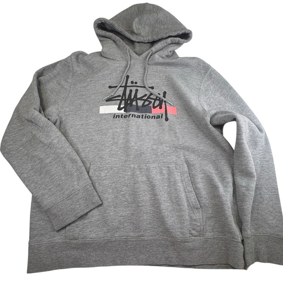 Stussy Other - Vintage Stussy International Hoodie Men's Medium Gray Y2K Streetwear Made in USA